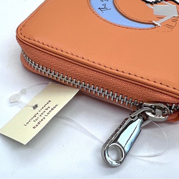 Radley London Leather Zip Around Wallet Westie Dog Orange New With Tags - Picture 9 of 16